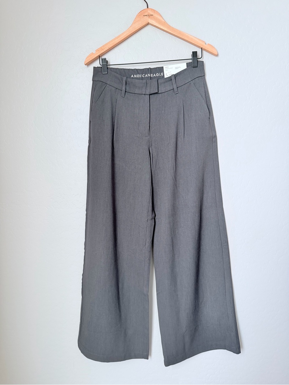 American Eagle Outfitters Gray Wide-Leg Trousers